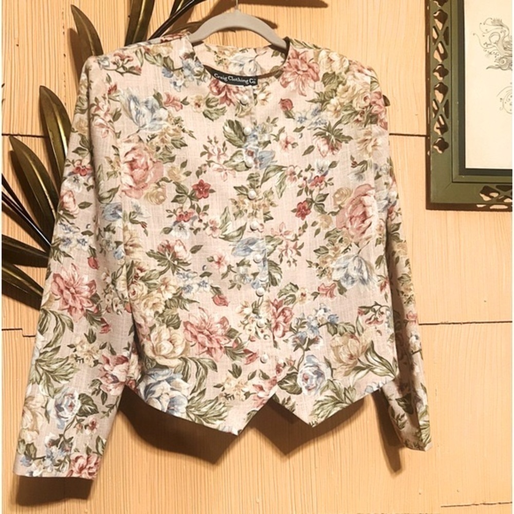 Vintage Craig Clothing Co. Floral Long Sleeve Blouse Top Size Medium